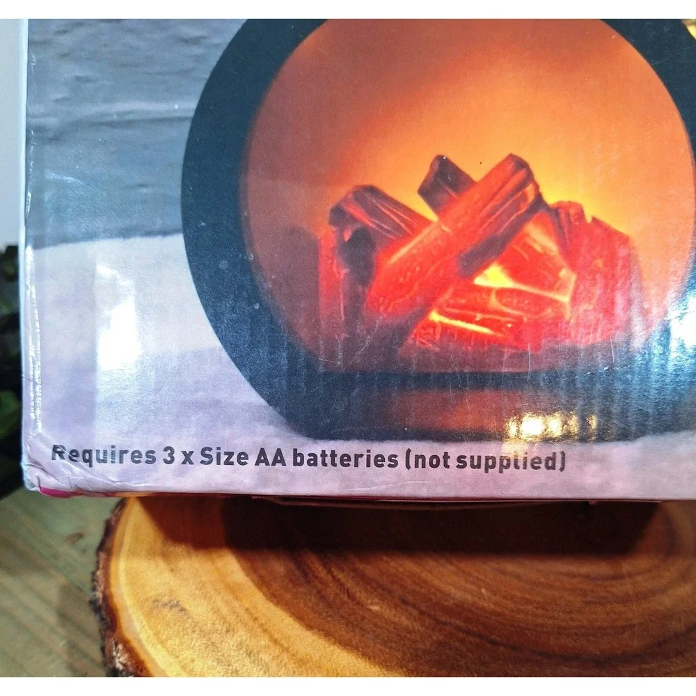 Decorative Fireplace Soothing Moving Flame‎ Lantern Relaxing Mood Setter LED
